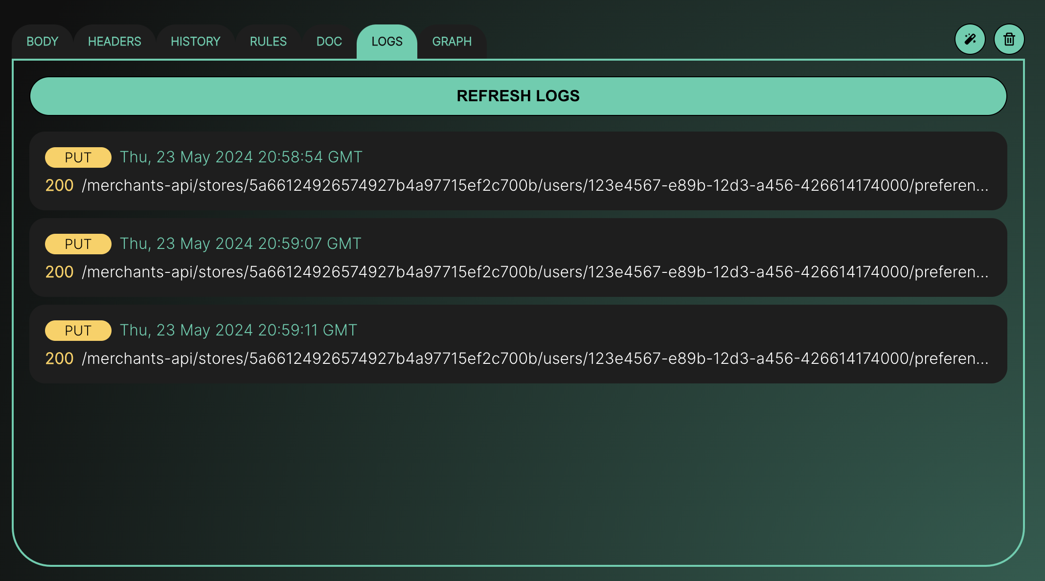 Endpoint logs